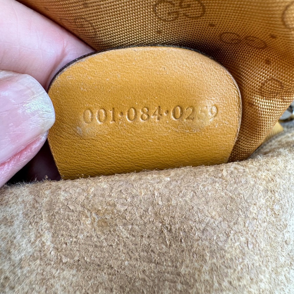 Gucci Crossbody Bag Women Brown Micro GG Supreme Canvas Tan Leather 001-084-0259 - Picture 7 of 15